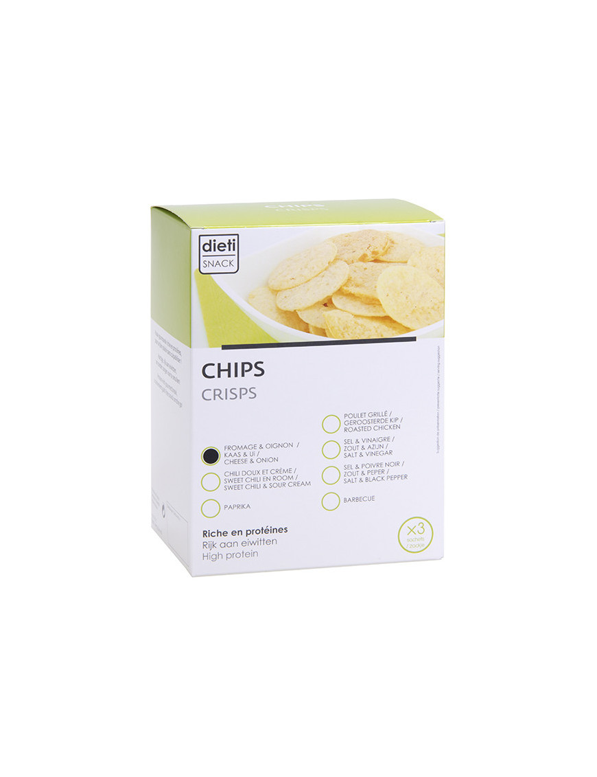 Chips proteiche formaggio e cipolle