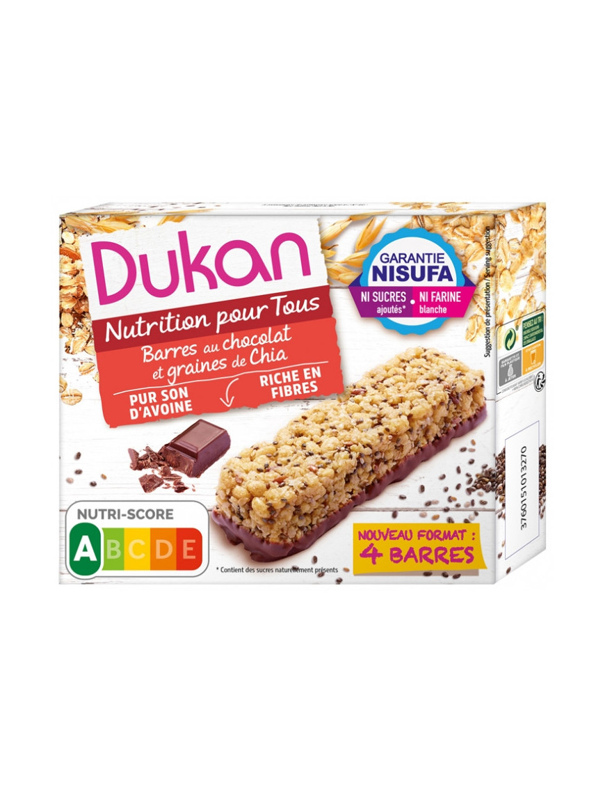 Dukan barrette di crusca d'avena con semi di Chia 