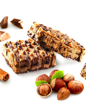 Wafer proteico gusto nocciola e cioccolato